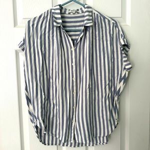 Madewell Central Drapey Shirt, striped, size small